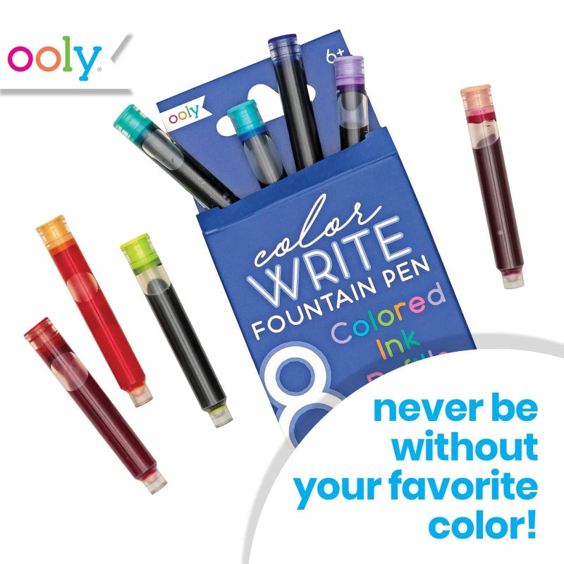 Ooly Color Write Colorful Fountain Pen Ink Refills, Set of 8, Multicolor Refills Compatible with Ooly Fountain Pens Only, School Supplies - Image 4